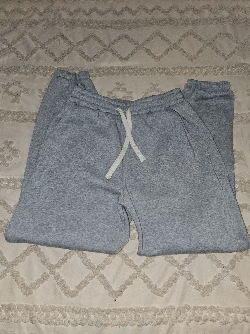Mens Gray Drawstring Jogger Pants